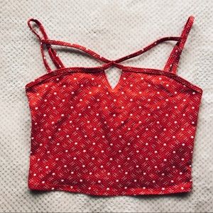 Hollister red and white crop top / cropped tank